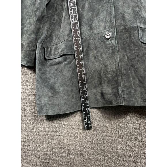 Jessica Holbrook Coat Womens 2XL Gray Faux Suede Button Front Car Coat Pockets - Picture 5 of 6